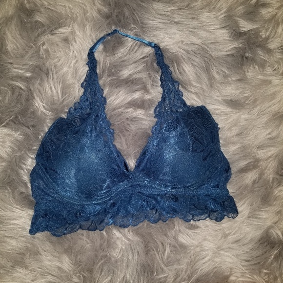 XOXO Other - XOXO Blue Lace Halter Push Up Bra NWOT